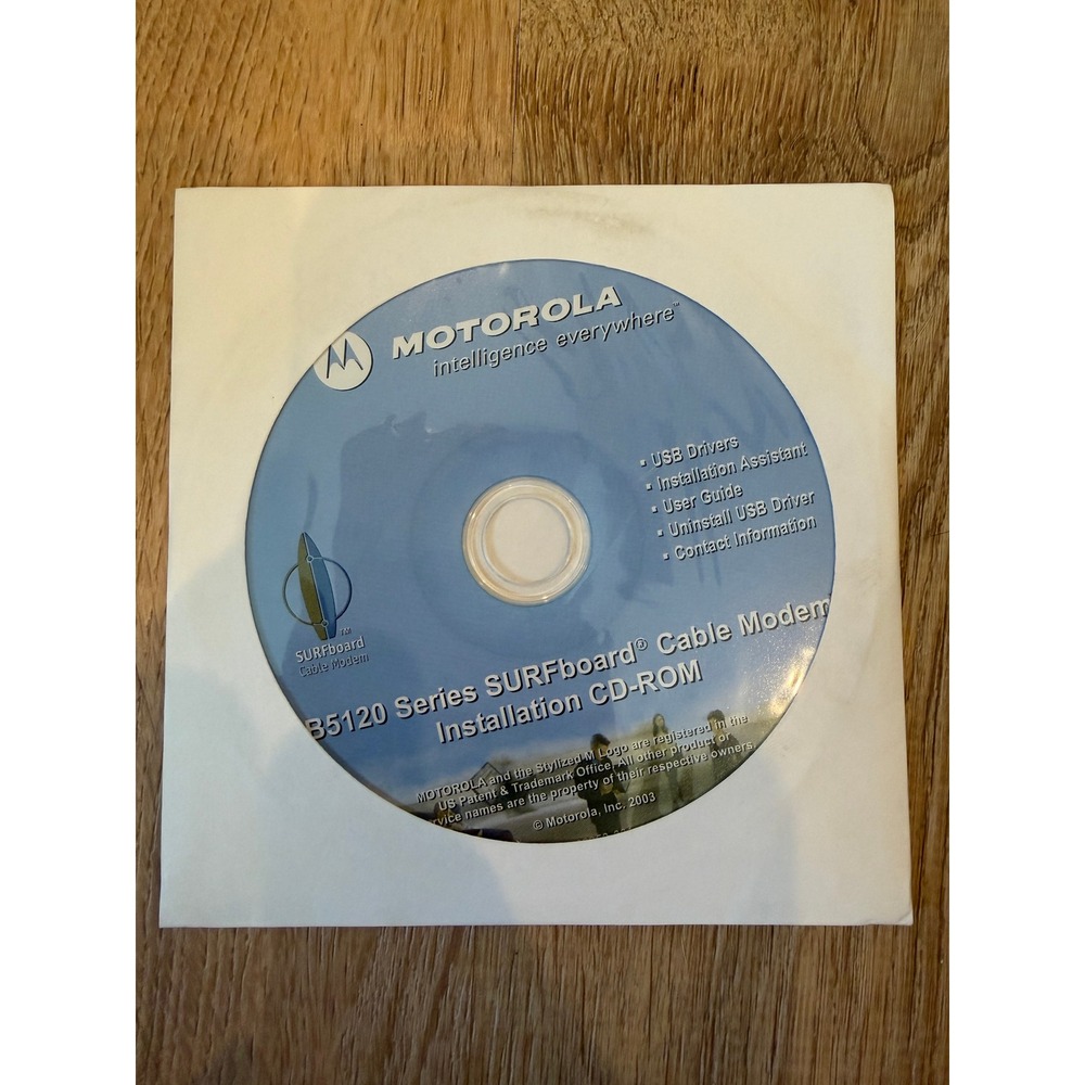 Motorola SB5120 Series SURFboard Cable Modem Installation CD-ROM Vintage 2003